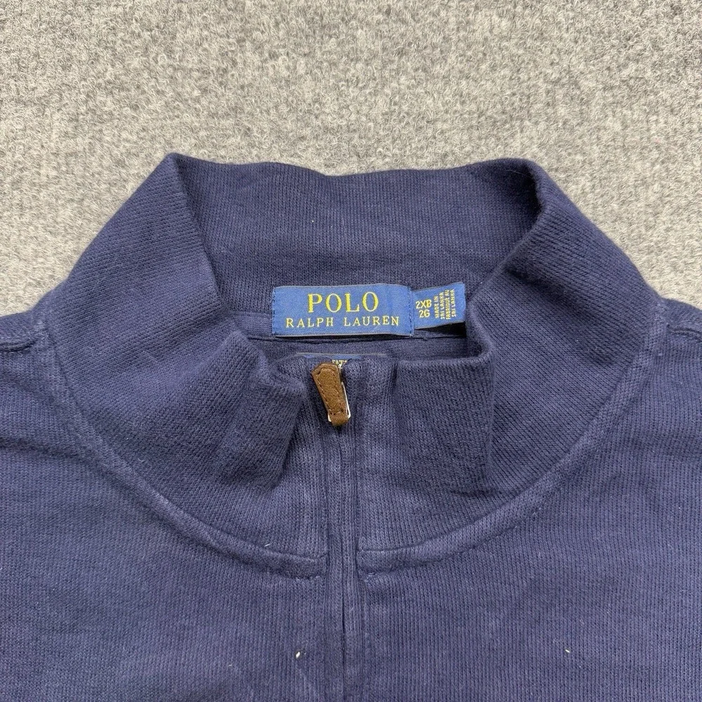 Polo Ralph Lauren Men's 1/4 Zip Pullover Navy Blue 2xb Preppy